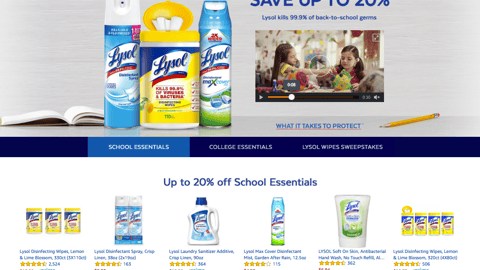 Lysol Amazon BTS Showcase